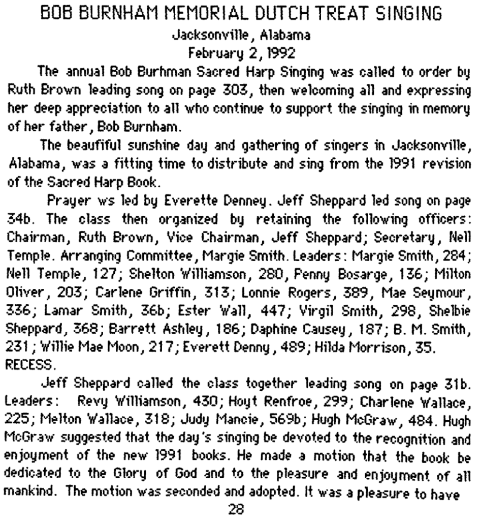 Excerpt from the 1992 "Big Minutes" describing the introduction of the 1991 edition
