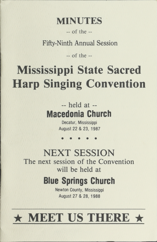 Mississippi State Convention minutes, 1987